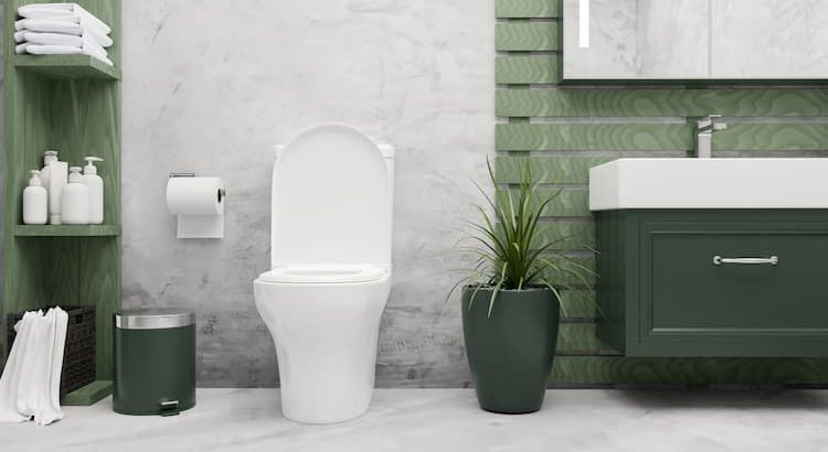 Accessoires WC Garniture WC, 3 pièces, Design moderne, Récipient
